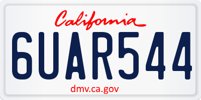 CA license plate 6UAR544