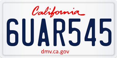 CA license plate 6UAR545