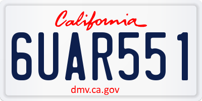 CA license plate 6UAR551
