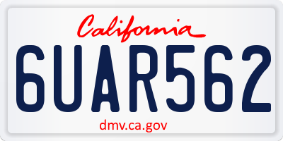 CA license plate 6UAR562