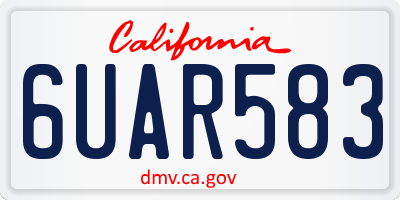 CA license plate 6UAR583