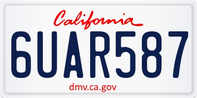 CA license plate 6UAR587