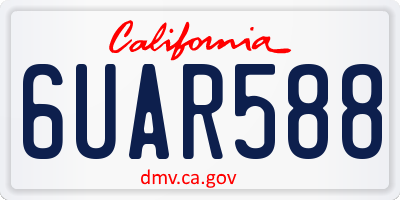 CA license plate 6UAR588