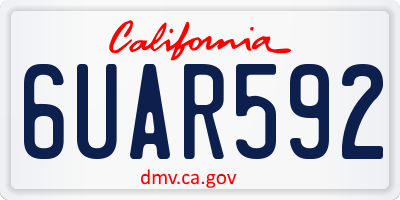 CA license plate 6UAR592