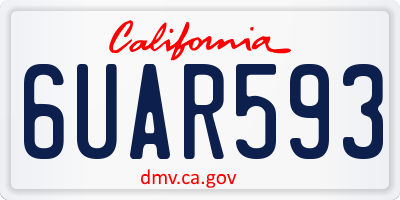 CA license plate 6UAR593