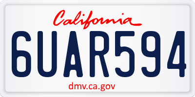 CA license plate 6UAR594