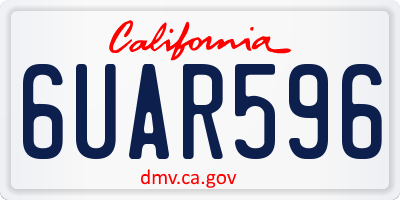 CA license plate 6UAR596