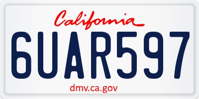 CA license plate 6UAR597