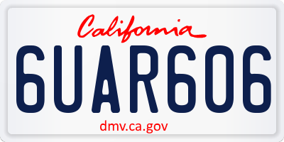 CA license plate 6UAR606