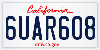 CA license plate 6UAR608