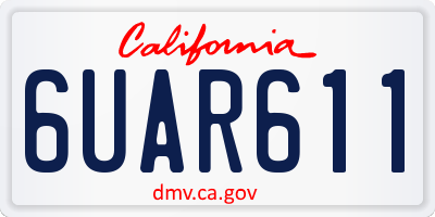 CA license plate 6UAR611