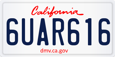 CA license plate 6UAR616