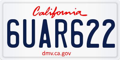 CA license plate 6UAR622