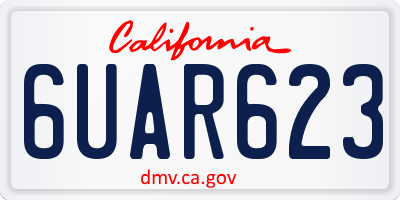 CA license plate 6UAR623