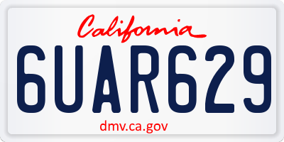 CA license plate 6UAR629