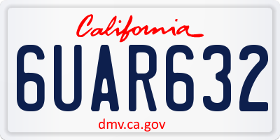 CA license plate 6UAR632