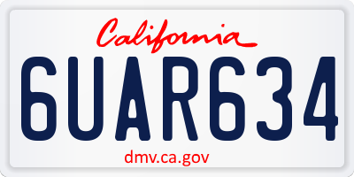 CA license plate 6UAR634