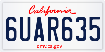 CA license plate 6UAR635