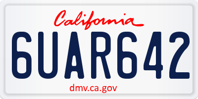 CA license plate 6UAR642