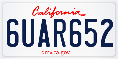 CA license plate 6UAR652