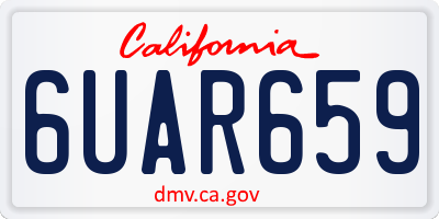 CA license plate 6UAR659