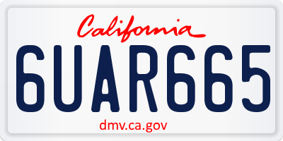 CA license plate 6UAR665