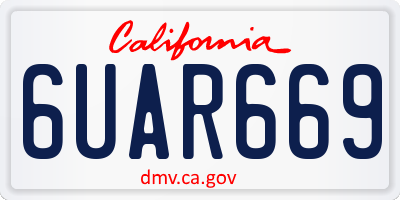 CA license plate 6UAR669