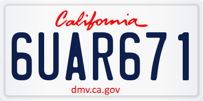 CA license plate 6UAR671