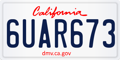 CA license plate 6UAR673