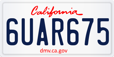 CA license plate 6UAR675