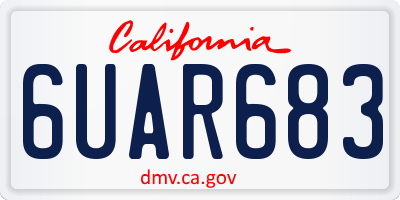 CA license plate 6UAR683