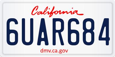 CA license plate 6UAR684