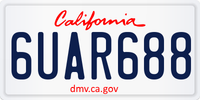 CA license plate 6UAR688