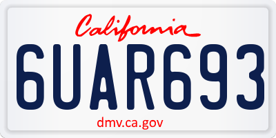 CA license plate 6UAR693