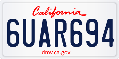 CA license plate 6UAR694