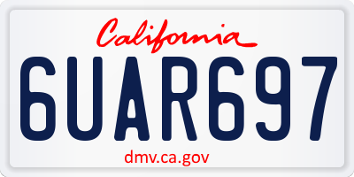 CA license plate 6UAR697