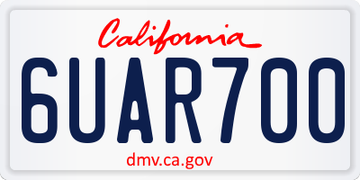 CA license plate 6UAR700