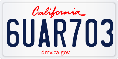 CA license plate 6UAR703