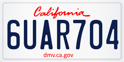 CA license plate 6UAR704