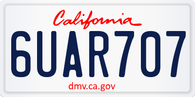 CA license plate 6UAR707