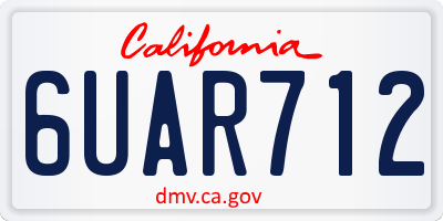 CA license plate 6UAR712