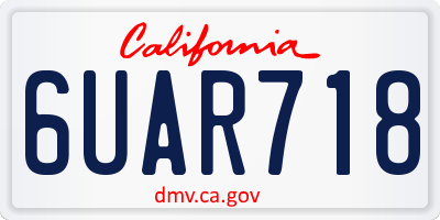 CA license plate 6UAR718