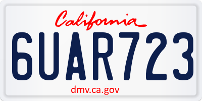 CA license plate 6UAR723