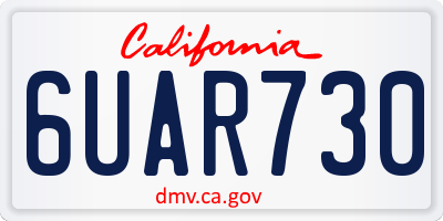 CA license plate 6UAR730