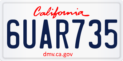 CA license plate 6UAR735