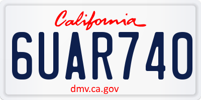 CA license plate 6UAR740
