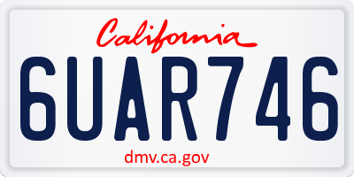 CA license plate 6UAR746