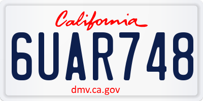 CA license plate 6UAR748