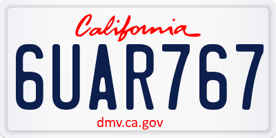 CA license plate 6UAR767