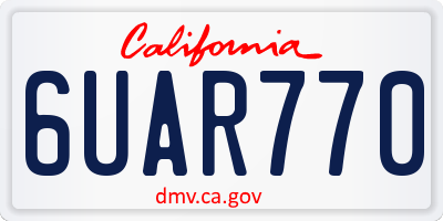 CA license plate 6UAR770